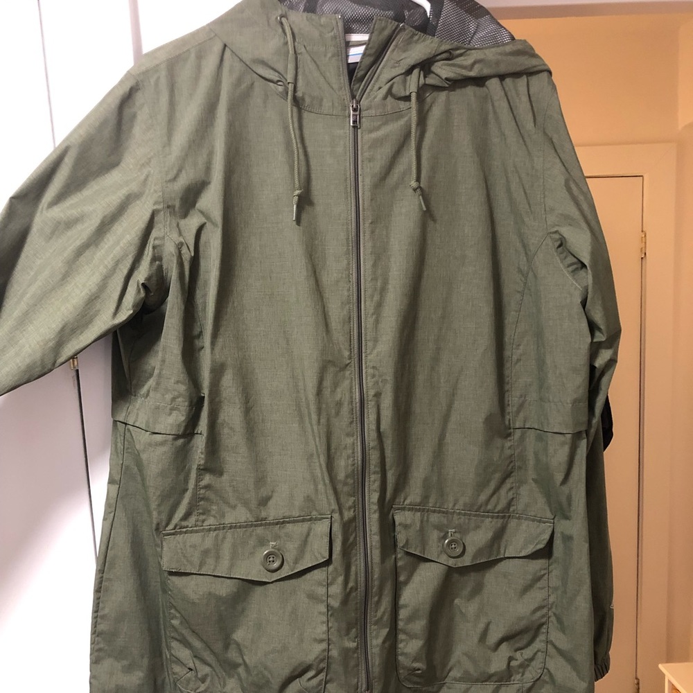 Army Green Columbia Rain Jacket Wind Breaker Size XL